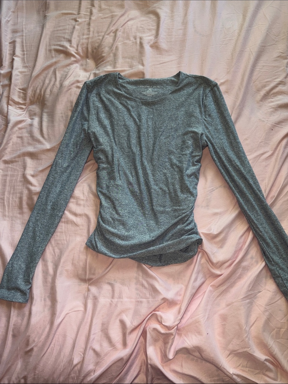 Sincerely Jules Heather Gray Long-Sleeve Crewneck Top